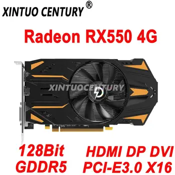 RX550 4G Grafická Karta 128Bit GDDR5 PCI-E3.0 X16 HDMI, DVI, DP Herné Grafická Karta pre AMD Radeon RX550 14nm Počítač Ťažba GPU