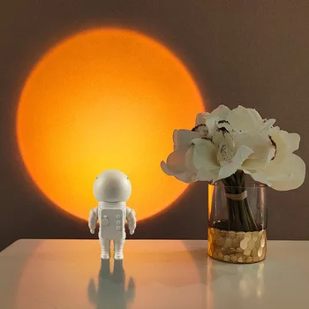 Astronaut západu Slnka na Projekčnej Lampy Led Nočné Svetlo Stmievateľné USB Nabíjateľné západ Slnka Lampa Atmosféru Spálne Svetlo Tik Klop hot predaj