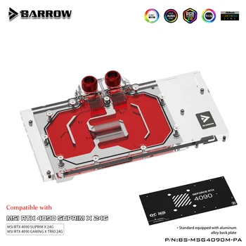 Barrow GPU Medi Blok Vodného Chladenia pre MSI 4090 RTX SUPRIM/HERNÉ X,TRIO 24G Grafickú Kartu,5V LED,S Backplate BS-MSG4090M-
