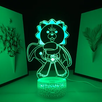 Vianočné Riešenie 3D LED Lampa Anime Bleach Obrázok Kon Nočné Svetlo pre Dieťa Spálňa Decor Darček k Narodeninám Diaľkové Manga stolná Lampa