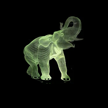 Nové Slon 3d Nočné Svetlo 7 Farebný Dotykový Led Lampa Stereo Visual Darčeky 3d Svietidlá Luminaria De Mesa stolná Lampa