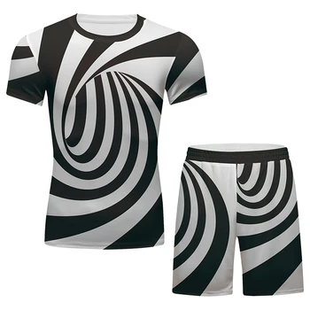 Cody Lundin 3D Tlač Paisley Štýl Letné Šortky Šport Dizajn Fitness T-shirts Dva Kusy Beží Mimo Šortky