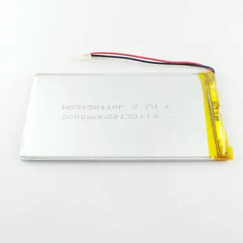 Hnedé 3158110 3,7 V lítium-polymérová batéria 2000MAH tablet Nabíjateľná Li-ion Bunky