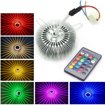 1W 3W LED Nástenné svietidlo Slnečnice RGB Účinok Svetlá AC100-265V Diaľkové Ovládanie Nástenné Svietidlo Farebné Žltá/Modrá/Červená Výzdobu