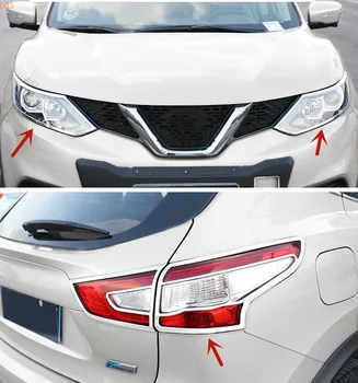 Pre Nissan QASHQAI 2016-2018 ABS Chrome pred svetlometov zadné zadné svetlo dekoratívne rám anti-scratch ochranu Auto styling
