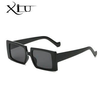 XIU retro malý obdĺžnik slnečné okuliare ženy iny populárne módne candy farby okuliarov mužov námestie slnečné okuliare odtiene UV400 oculos