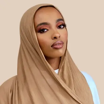 Nové Farbou Hidžáb Šatku Skladaný TR Bavlnené Šatky Moslimských Žien hlavový most Islamskej Dlho Pashmina