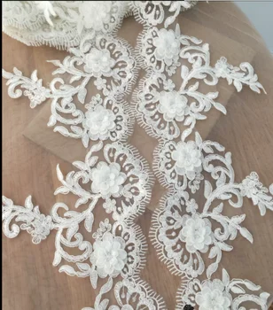 3D Kvet Perličiek Výbava Čipky, Výšivky Oka čipky špeciálne textílie Afriky francúzsky Svadobné Svadobné čipky