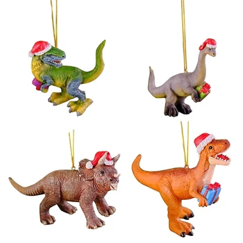 Zavesenie Ozdoby na Vianočný Stromček Dinosaurami Vianočné Hat Darček pre Deti