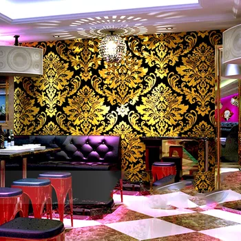 KTV tapety 3D Európskej Damasku nepremokavé teplé zlato spálňa obývacia miestnosť TV, pozadie, wallpaper
