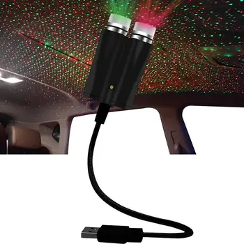 Romantický LED Auto Strechy Star Nočné Svetlo Projektora Atmosféru Galaxy Lampa USB Dekoratívne Lampy Nastaviteľné Auto Výzdoba Interiéru Svetlo
