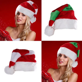 Plyšové Vianočné Hat Klobúk Santa Vianočné Kostýmy Pompom Santa Claus Spp Dovolenku Klobúk pre Dospelých Unisex Velvet