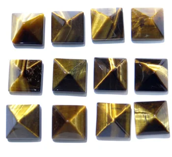 14 MM Prírodný kameň, Kremeň Turquoises Tigrie Oko Pyramídy Cabochon Prívesok pre kutilov, Šperky, takže náhrdelník Accessories30PCS