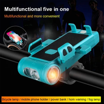 5 In 1 Multifunkčné Požičovňa Svetlometu Mobilný Telefón Majiteľa Horn USB Nabíjateľné Bicykli Lampa Baterka Cyklistické Príslušenstvo