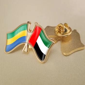 Gabon a Spojené Arabské Emiráty Prešiel Dvakrát Priateľstvo Vlajky Preklopke Kolíky Brošňa Odznaky