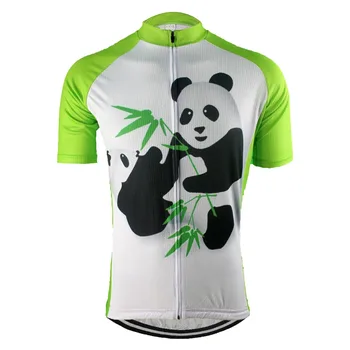 Weimostar Mužov Cyklistika Dres Krátky Rukáv Priedušný Rýchlo Suché Zelená Biela Panda S-4XL