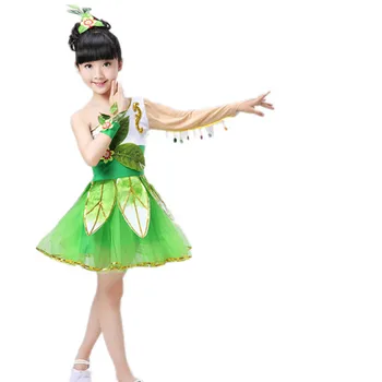 Nová tráva balet kostýmy deti, tanečné vystúpenia trvať jasmine green rýchlo dlhý závoj zanechal deti oblečenie
