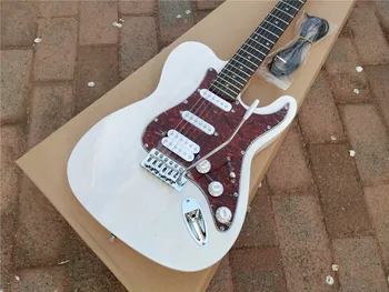 doprava zadarmo nový Big John jednej vlne elektrická gitara s mahagón telo v bielom BJ-241