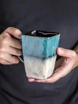 Retro osobnosti námestie pohár keramická šálka veľkú kapacitu hrnček s lyžičkou šálku kávy domácnosti tvorivé pár pohára, šálky a hrnčeky