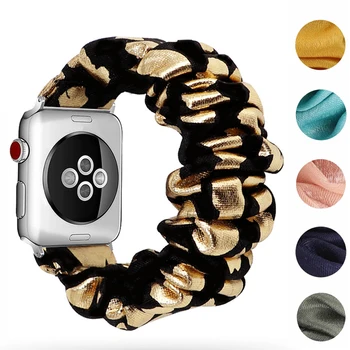 Scrunchie Elastický pás pre apple hodinky kapela 44 mm 40 mm 38 mm 42mm egirl Hairband náramok correa iwatch serie 7 6 5 4 3 SE