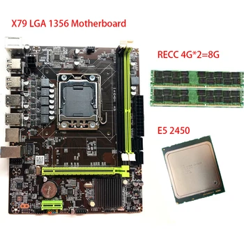Vysoký Výkon LGA 1356 X79 Doska Set + E5 2450 Cpu 8GB +2*4GB DDR3 RECC Pamäť na Ploche 100% Testované Rýchle Dodanie