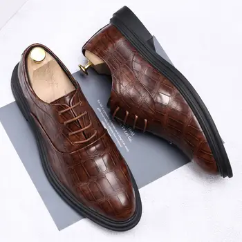 Muži Oxford topánky bežné kože Umelé Čipky Proti sklzu a nepremokavé Priedušná Nositeľné 