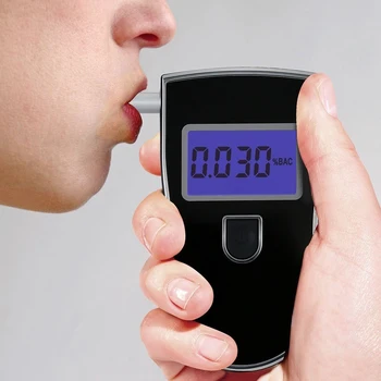 AT-818 Breath Alkohol Tester Breathalyzer Profesionálny Digitálny Displej LCD Podsvietenie Alkohol Tester s 5 Mouthpieces Dropship