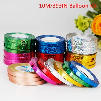 1Pc 5 mm*10m Fóliový Balón Laser Páse s nástrojmi Balón Reťazce Reťazca Udalostí&Party Dodávky Curling Narodeninovej Party Svadobné Dekorácie
