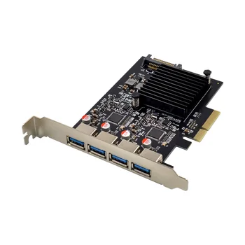 PCI-E slot karty PCI Express 4X USB 3.1 Gen 2 (10 gb / S) 4 Port Zadajte Rozširujúca Karta ASM3142 Čip Pre Windows/Linux 40gbps prenos