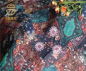 Prírodné Čisté ramie Plátna Vytlačené textílie pre šaty šaty, Letné tenké Čínsky tissu hobby ručné Šitie urob si sám
