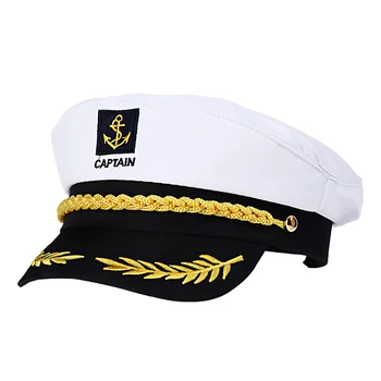 Klobúk Námornícky Kapitán Lode Kapitánov Klobúky Dospelých Navy Yacht Kostým Capmen Námornej Lode Admirál Strany Námorných Biela Tému Pirát