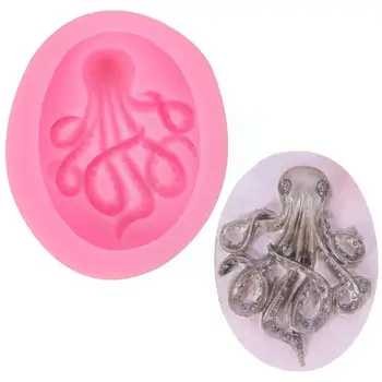 1pc Nové Fondant Formy Komunikácie Formy Silikónové Steampunk Octopus Hliny Candy Živice Formy Polymér Pečenie Fondant V4s3