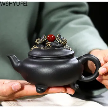 Yixing čaj hrniec fialová hliny filtračné kanvicu krásy kanvica Surovej rudy Čierne blato Ručné Boutique Čaj nastaviť Prispôsobené autentické 270ml