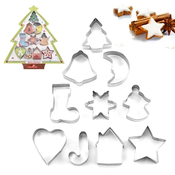 10pcs/set Vianočných Cookie Cutter Perník Xmas Tree Mold Vianoce Cake Dekorácie Nástroj DIY Pečenie Biscuit Plesne