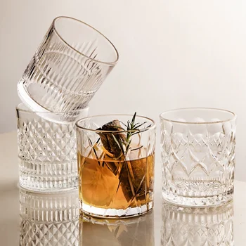 2-Pack Európskej Lesklé staromódnou Whisky Poháre 3D Plastický Whisky Poháre Vodky Okuliare Koktejlových Pohárov Piva Okuliare