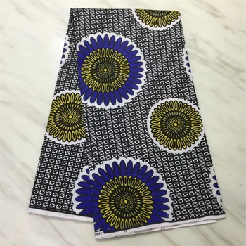 Africké Vosk Textílie Kvet 6 Metrov pre Šitie Svadobných Šiat