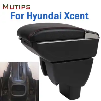Mutips pre Hyundai Xcent opierkou box kožené ramena zvyšok auto-styling doplnky, dekorácie interiéru časti centra stredovej konzole s 18
