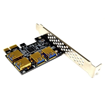 PCIE Stúpačky Karty Adaptéra 4 Porty PCI-E 1 až 4 USB 3.0 Stúpačky Extender pre Ethereum ETH/Monero XMR/Zcash pre BTC Ťažba