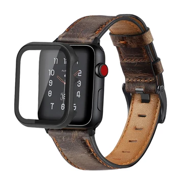 puzdro+Retro Krava Kožený remienok pre Apple hodinky kapela 44 mm 40 mm iWatch 42mm 38mm watchband náramok Apple hodinky 4 3 5 se 6
