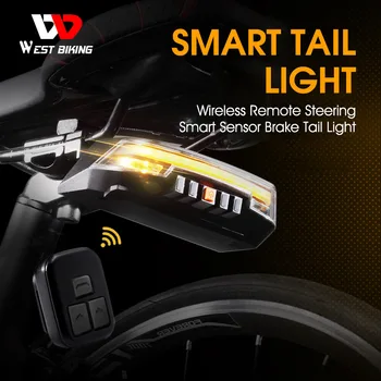 Smart Bicykel zadné svetlo Bezdrôtové Diaľkové Zase Signálneho Svetla MTB Cestných Bicyklov LED USB Nabíjateľné Nepremokavé Cyklistické kahanca