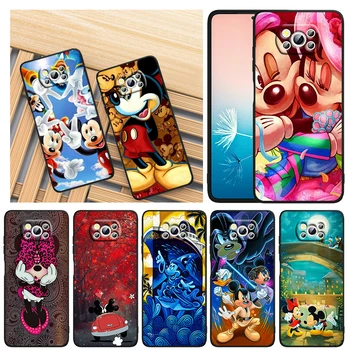 Karikatúra Disney Mickey Mouse Pre Xiao Civi Mi Poco X4 X3 NFC F3 GT M4 M3 M2 X2, F2 Pro C3 4G 5G Black Soft TPU Telefón Prípade