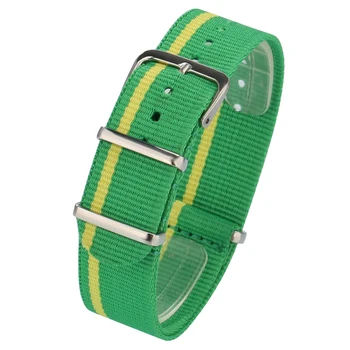 20 mm Nylon Plátno Popruh Jedinečný Žltá Zelená Pin Pracky Watchband 20 mm Hodinky, Náramok Ženy Muži Praktické Hodinky Popruhy Plátno