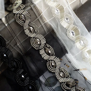 High-grade korálkové čipkou trim DIY oblečenie pás dekoratívne doplnky korálky výbava fáze vyhovovali šitie čipky pásu
