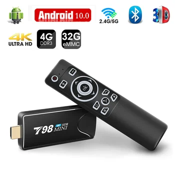 Mini Tv Stick Box TV Android 10 4K 4G 32 G Android Tv Box 2.4 G 5.8 G Dual Wifi, Smart Tv Box Multimediálny Prehrávač TV Prijímač Set-Top-Box