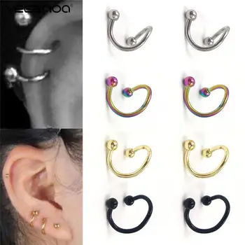 1 Pár Šperky 16 Rozchod Ucho Chrupavky Helix Piercing S Tvar Chirurgickej Ocele, Špirálovo Twisted Pery Nosa Krúžok Krúžky Telo Príslušenstvo