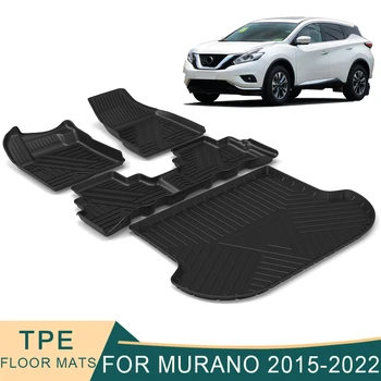 Na Nissan Murano Z52 3. 2015-2022 Auto Podlahové Rohože All-Počasie TPE Nohy Podložky Cargo Podšívka Nepremokavé Podložky batožinového priestoru Zásobník na Príslušenstvo