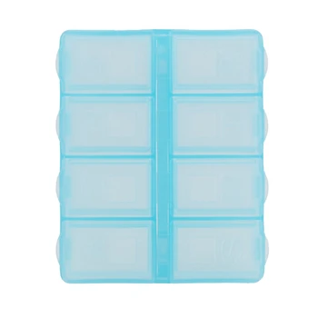 3X Plastové Obdĺžnik 8 Oddelení 7 Dní Medicíny Pilulku Box Blue