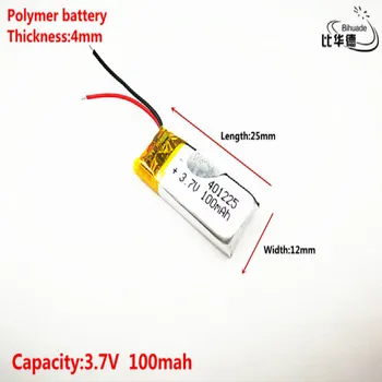 Dobrý Qulity 3,7 V,100mAH,401225 Polymer lithium ion / Li-ion batéria pre HRAČKA,POWER BANKY,GPS,mp3,mp4