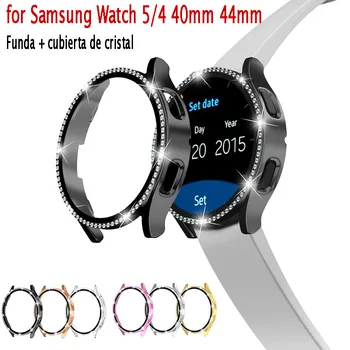 Vhodný pre Samsung Galaxy watch4/5 40 mm 44 mm diamant-pokrytej drop-dôkaz prípade PC tvrdeného film integrované ochranné puzdro