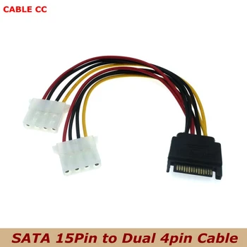 100ks/ Dual 4-pin IDE Molex na Serial ATA, SATA pevný disk, napájací kábel, adaptér samec na autobus Y splitter line converter najlepšie ceny